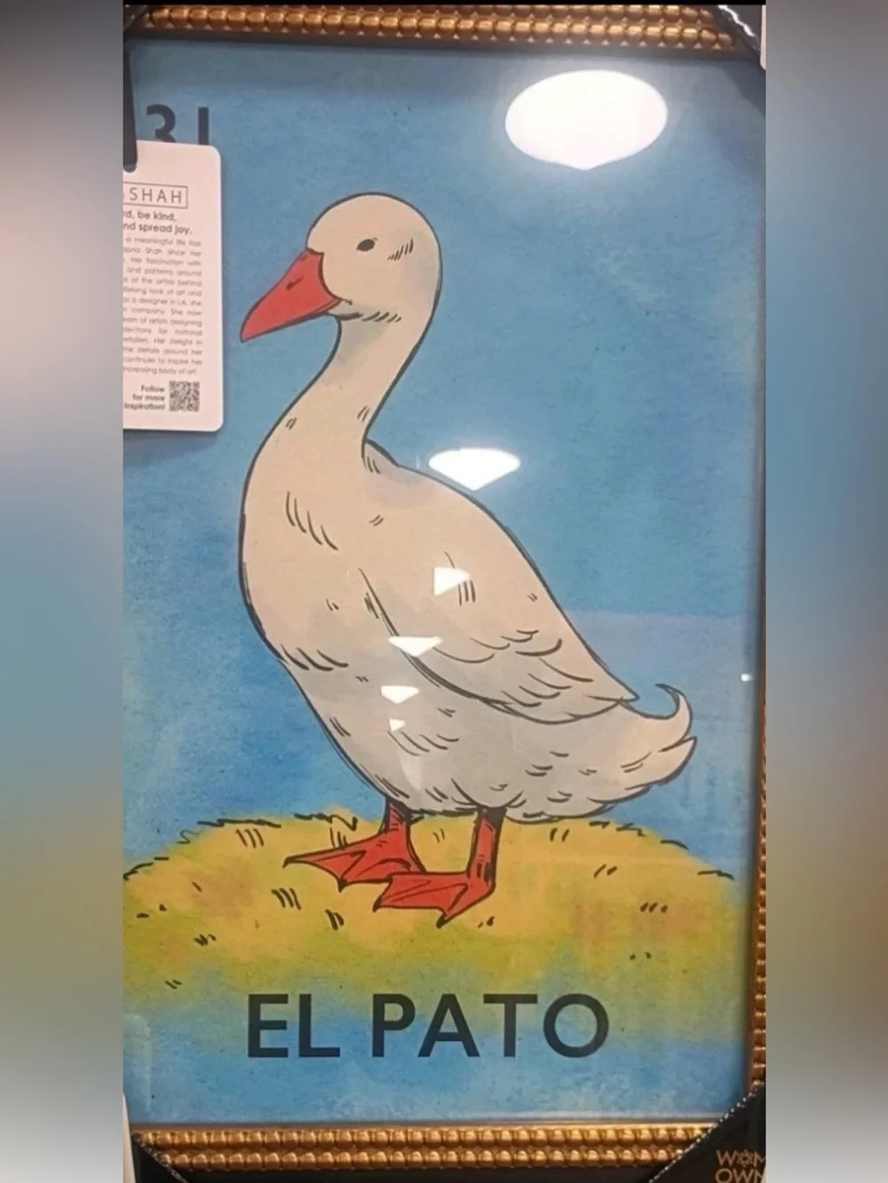 Loteria Wall Art- EL PATO- Colorful Duck Wall Art Prints New Framed